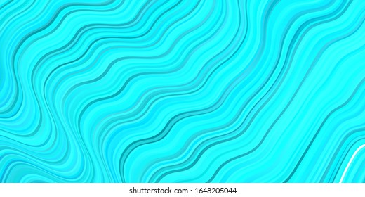 Light BLUE vector background with bent lines. Abstract illustration with gradient bows. Pattern for commercials, ads.