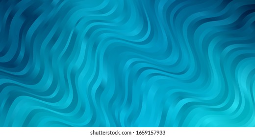 Light BLUE vector background with bent lines. Colorful illustration with curved lines. Pattern for ads, commercials.