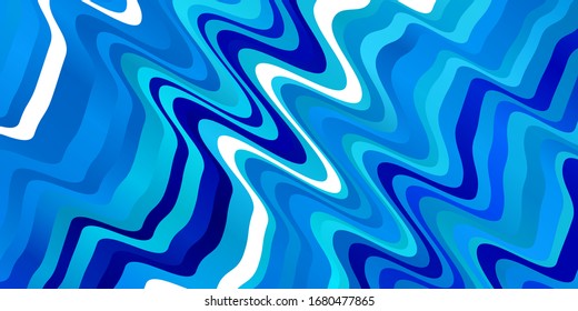 Light BLUE vector background with bent lines. Abstract illustration with gradient bows. Pattern for ads, commercials.