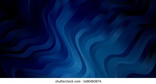 Light BLUE vector background with bent lines. Illustration in halftone style with gradient curves. Best design for your posters, banners.