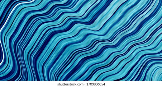 Light BLUE vector background with bent lines. Illustration in abstract style with gradient curved.  Template for cellphones.