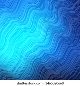 Light BLUE vector background with bows. Brand new colorful illustration with bent lines. Pattern for busines booklets, leaflets