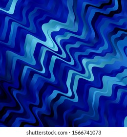 Light BLUE vector background with bows. Colorful geometric sample with gradient curves.  Pattern for commercials, ads.