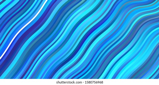 Light BLUE vector background with bows. Colorful geometric sample with gradient curves.  Template for cellphones.