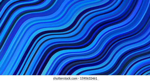 Light BLUE vector background with bows. Colorful illustration in abstract style with bent lines. Best design for your ad, poster, banner.