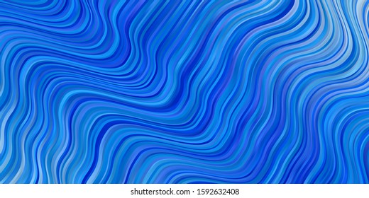 Light BLUE vector background with bows. Colorful illustration with curved lines. Pattern for ads, commercials.