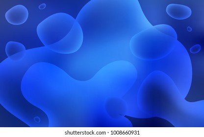 Light BLUE vector background with bubble shapes. Creative illustration in halftone memphis style with gradient. Brand-new design for your ads, poster, banner.