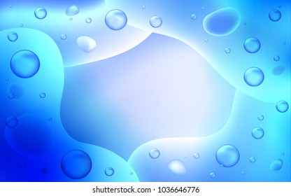 Light BLUE vector background with bubble shapes. Creative illustration in halftone memphis style with gradient. Brand-new design for your ads, poster, banner.