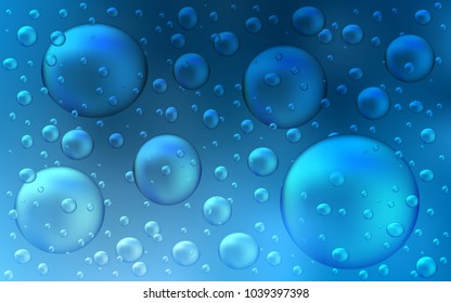 Light BLUE vector background with bubbles. Beautiful colored illustration with blurred circles in nature style. Pattern can be used as texture of water, rain drops.
