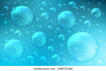 Light BLUE vector background with bubbles. Blurred bubbles on abstract background with colorful gradient. Completely new template for your brand book.