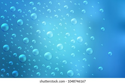 Light BLUE vector background with bubbles. Modern abstract illustration with colorful water drops. The pattern can be used for aqua ad, booklets.