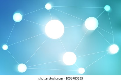 Light BLUE vector background with bubbles, lines. Colorful illustration with circles and lines in futuristic style. Pattern can be used for ads, leaflets.