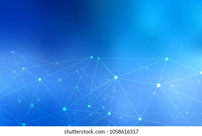 Light BLUE vector background with bubbles, lines. Colorful illustration with circles and lines in futuristic style. Pattern can be used for beautiful websites.