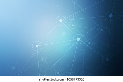 Light BLUE vector background with bubbles, lines. Abstract illustration with colorful discs and triangles. New design for ad, poster, banner of your website.