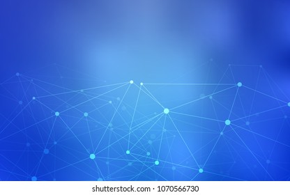 Light BLUE vector background with bubbles, lines. Colorful illustration with circles and lines in futuristic style. Completely new template for your brand book.