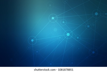 Light BLUE vector background with bubbles, lines. Decorative design in abstract style with triangle structure. Completely new template for your brand book.