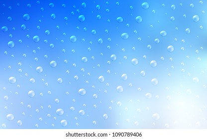 Light BLUE vector background with bubbles. Modern abstract illustration with colorful water drops. The pattern can be used for beautiful websites.