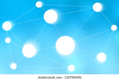 Light BLUE vector background with bubbles, lines. Decorative design in abstract style with triangle structure. Beautiful design for your business advert.
