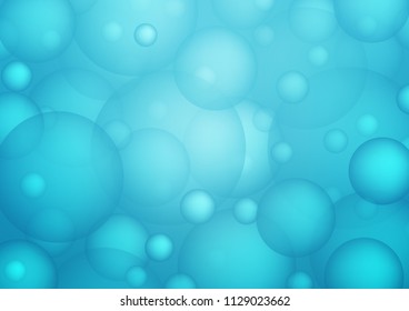 Light BLUE vector background with bubbles. Abstract illustration with colored bubbles in nature style. The pattern can be used for ads, leaflets of liquid.