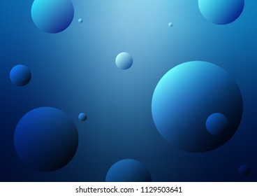 Light BLUE vector background with bubbles. Beautiful colored illustration with blurred circles in nature style. Completely new template for your brand book.