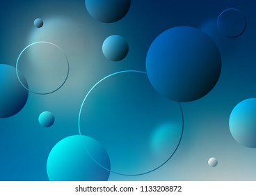 Light BLUE vector background with bubbles. Beautiful colored illustration with blurred circles in nature style. New design for ad, poster, banner of your website.