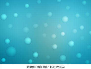 Light BLUE vector background with bubbles. Abstract illustration with colored bubbles in nature style. Pattern can be used as texture of water, rain drops.