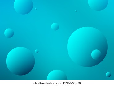 Light BLUE vector background with bubbles. Illustration with set of shining colorful abstract circles. The pattern can be used for aqua ad, booklets.