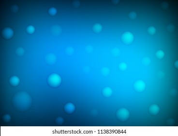 Light BLUE vector background with bubbles. Blurred bubbles on abstract background with colorful gradient. The pattern can be used for aqua ad, booklets.
