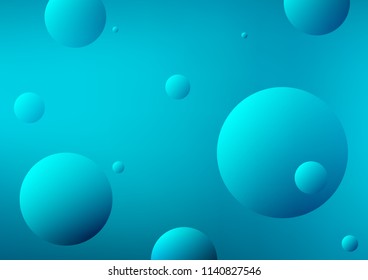 Light BLUE vector background with bubbles. Beautiful colored illustration with blurred circles in nature style. The pattern can be used for aqua ad, booklets.
