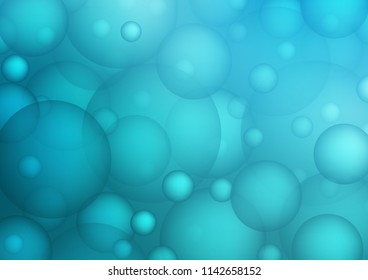 Light BLUE vector background with bubbles. Blurred decorative design in abstract style with bubbles. The pattern can be used for aqua ad, booklets.