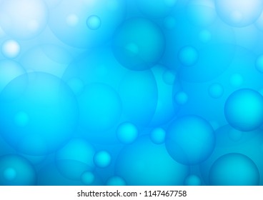 Light BLUE vector background with bubbles. Glitter abstract illustration with blurred drops of rain. New design for ad, poster, banner of your website.