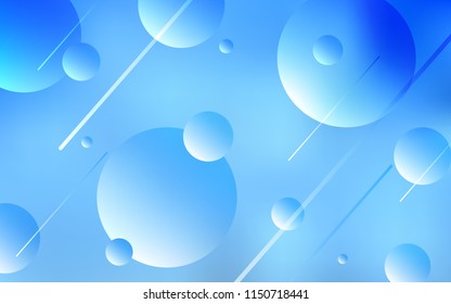 Light BLUE vector background with bubbles. Blurred bubbles on abstract background with colorful gradient. Pattern can be used for futuristic ad, booklets.