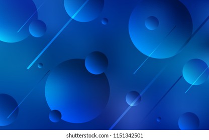 Light BLUE vector background with bubbles. Glitter abstract illustration with blurred drops of rain. Pattern can be used as texture of wallpapers.