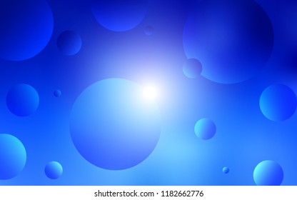 Light BLUE vector background with bubbles. Abstract illustration with colored bubbles in nature style. New design for ad, poster, banner of your website.