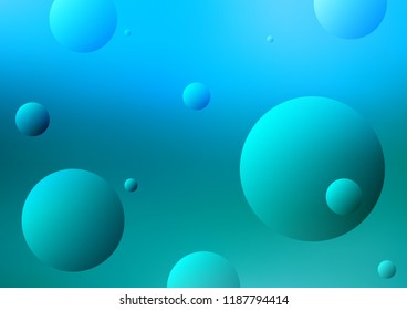 Light BLUE vector background with bubbles. Glitter abstract illustration with blurred drops of rain. The pattern can be used for beautiful websites.