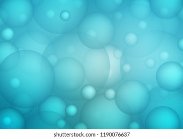 Light BLUE vector background with bubbles. Blurred bubbles on abstract background with colorful gradient. Beautiful design for your business natural advert.