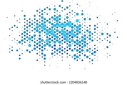 Light BLUE vector background with bubbles. Abstract illustration with colored bubbles in nature style. Template for your brand book.