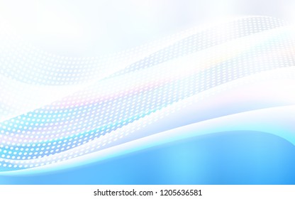 Light BLUE vector background with bubbles, lines. Modern abstract colorful illustration with spheres and lines. Design for textile, fabric, wallpapers.