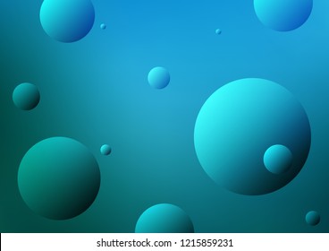 Light BLUE vector background with bubbles. Illustration with set of shining colorful abstract circles. The pattern can be used for beautiful websites.