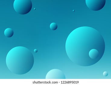 Light BLUE vector background with bubbles. Glitter abstract illustration with blurred drops of rain. Beautiful design for your business natural advert.