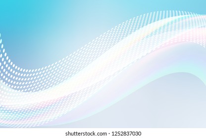 Light BLUE vector background with bubbles, lines. Glitter abstract illustration with connection of triangle structure. Pattern for textures of wallpapers.