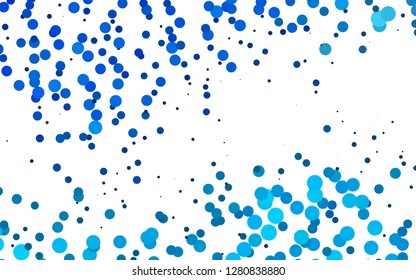 Light BLUE vector background with bubbles. Abstract illustration with colored bubbles in nature style. Pattern of water, rain drops.