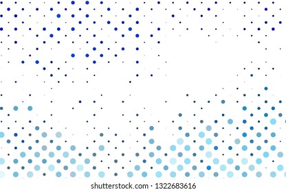 Light BLUE vector background with bubbles. Blurred bubbles on abstract background with colorful gradient. Template for your brand book.