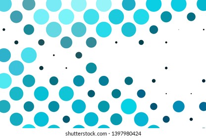 Light BLUE vector background with bubbles. Illustration with set of shining colorful abstract circles. Pattern of water, rain drops.