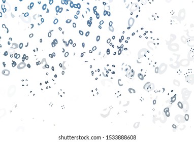 Light BLUE vector background with bubbles. Abstract illustration with colored bubbles in nature style. Pattern of water, rain drops.