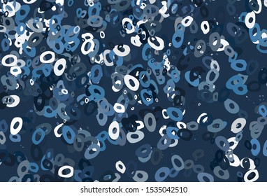 Light BLUE vector background with bubbles. Abstract illustration with colored bubbles in nature style. Pattern of water, rain drops.