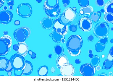 Light BLUE vector background with bubbles. Blurred decorative design in abstract style with bubbles. Pattern for ads, leaflets.