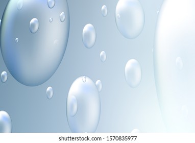 Light BLUE vector background with bubbles. Modern abstract illustration with colorful water drops. Pattern can be used as texture of water, rain drops.