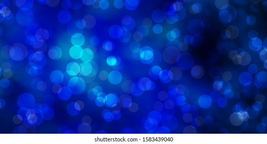 Light BLUE vector background with bubbles. Abstract decorative design in gradient style with bubbles. New template for a brand book.