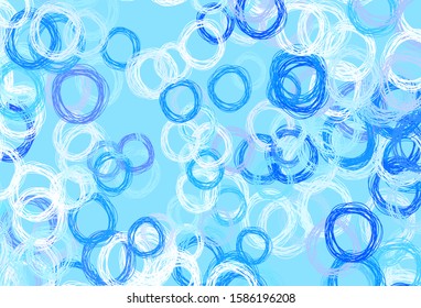 Light BLUE vector background with bubbles. Beautiful colored illustration with blurred circles in nature style. New template for your brand book.